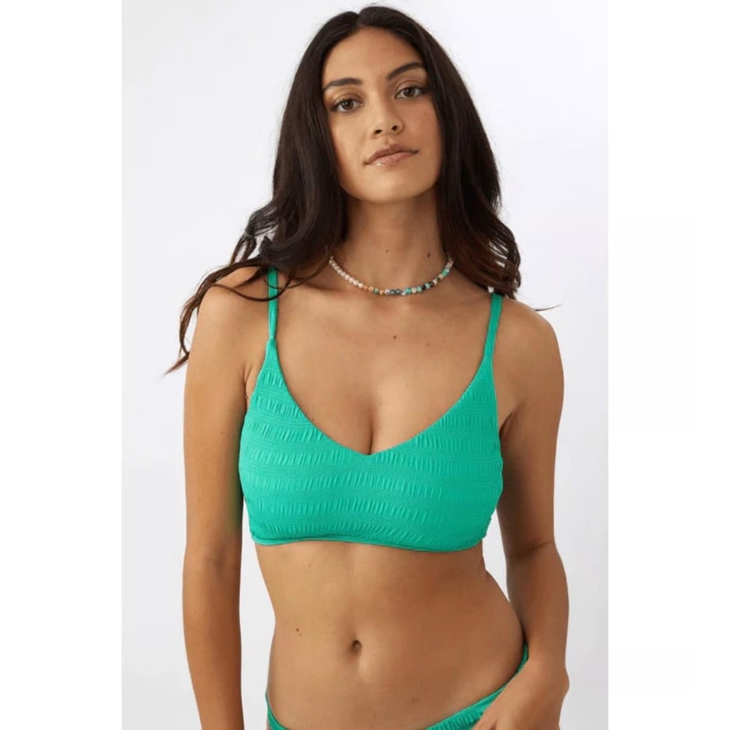o’neill saltwater solids green bikini top