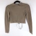 House of CB London Women's Major Crop Top Knit Crew Neck Mocha Brown M/L