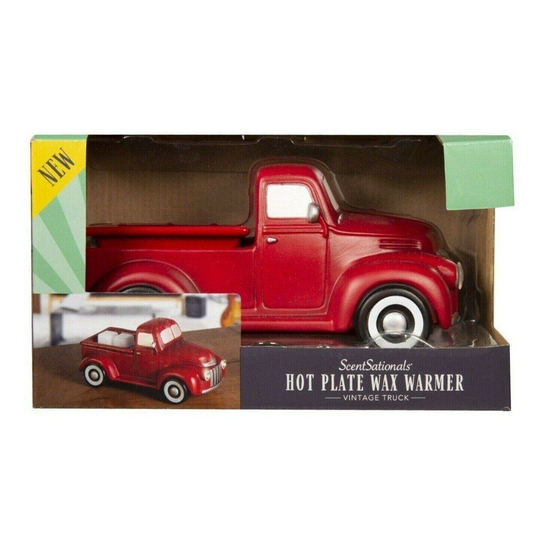 Vintage Red Truck Wax Warmer Working Headlights Ceramic Fragrance Retro Gift NWB