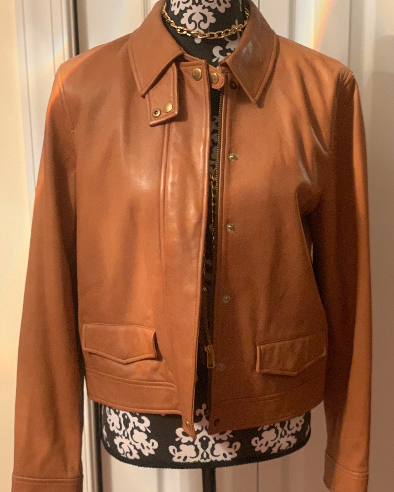 Ralph Lauren Leather Jacket Size Large
