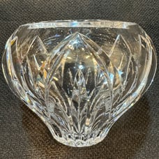 Rare MARQUIS By WATERFORD Hand Cut Crystal “SAXONY” Rose Bowl 3 With Frog
