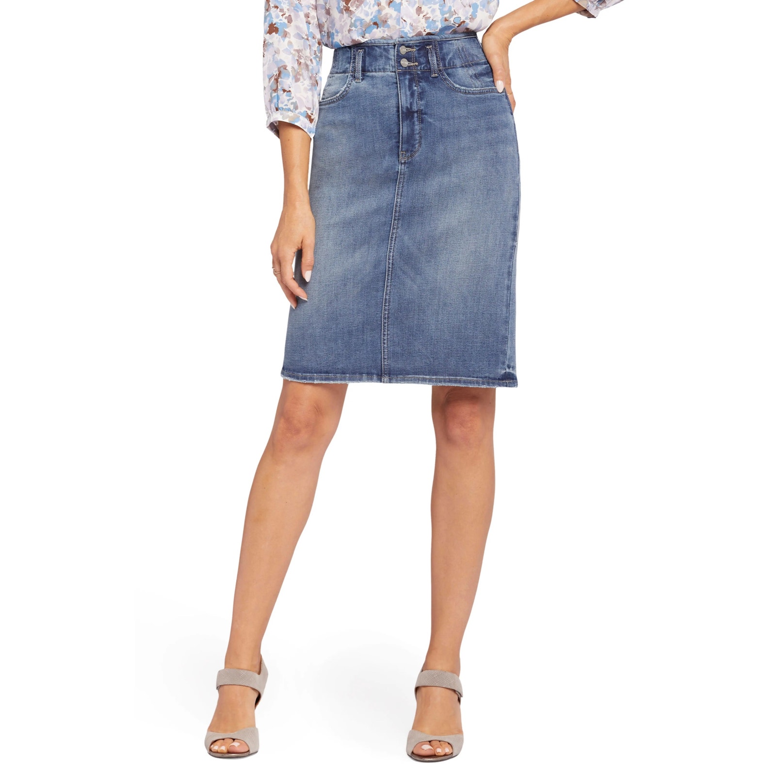 NYDJ Hollywood High Waist Denim Skirt in Romance Size 0