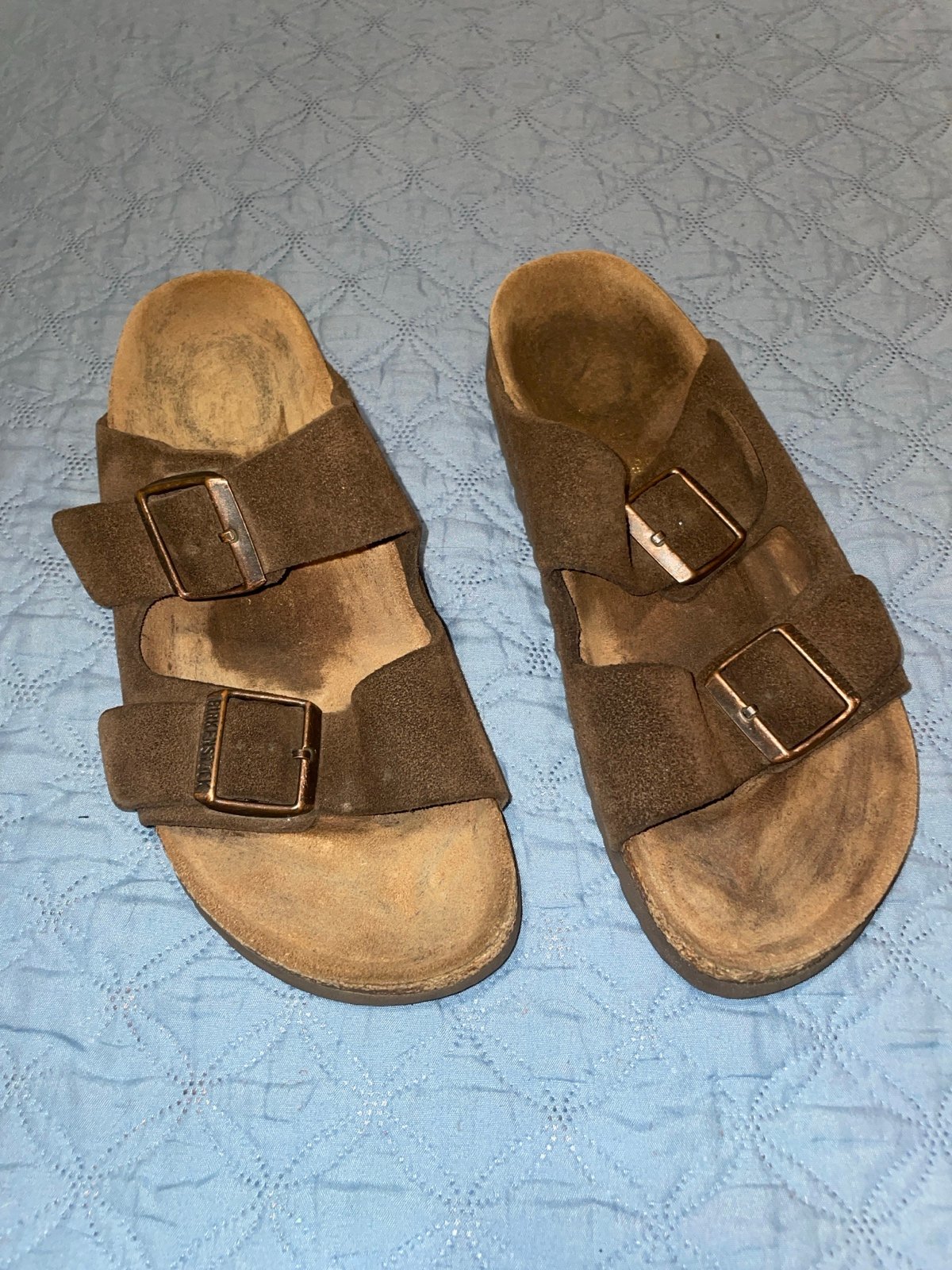 Birkenstock Arizona Mocha Brown Suede Slide Sandals Size 39 6 6.5