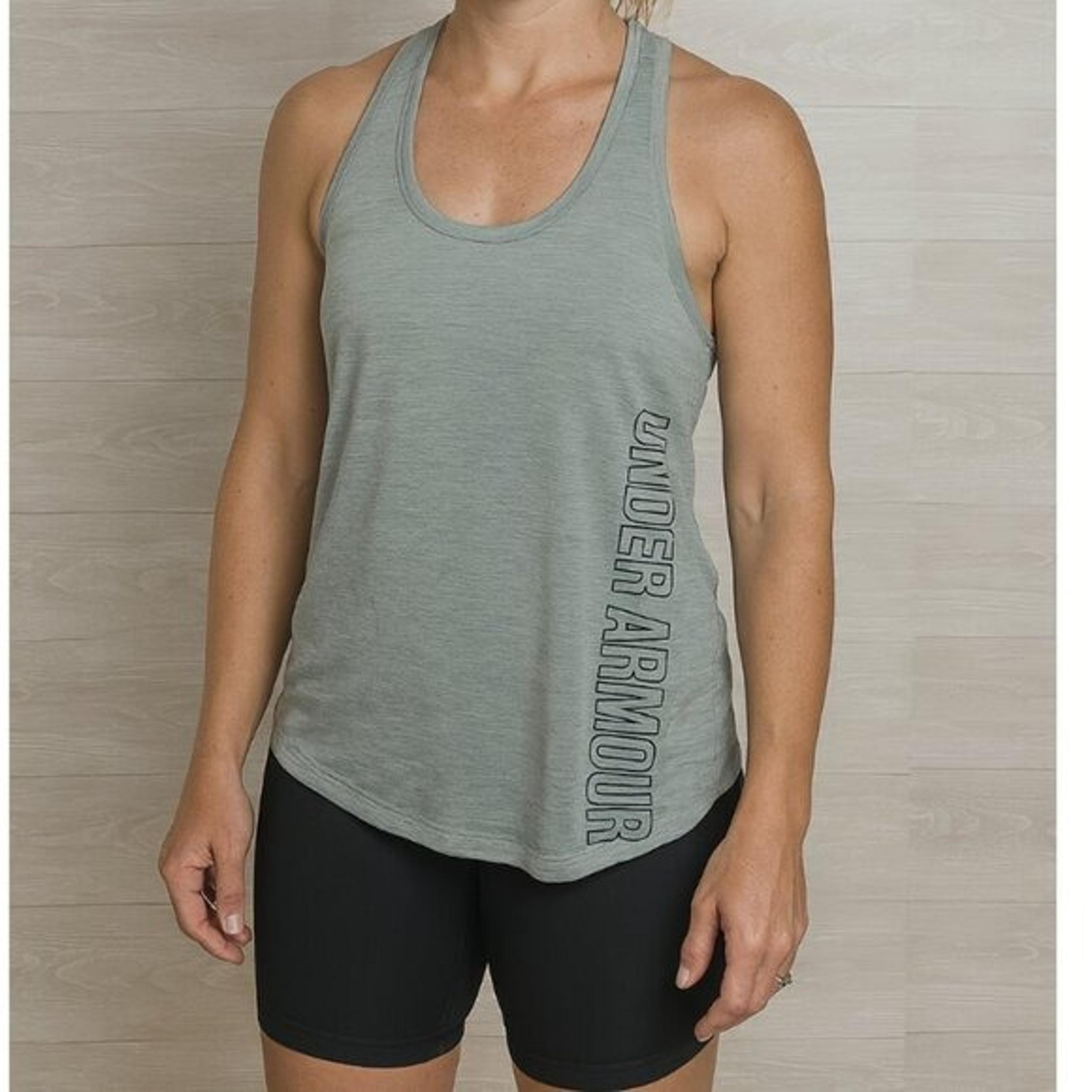 Under Armour Women's Loose Fit HeatGear Heather Gray Athletic Tank Top size XL