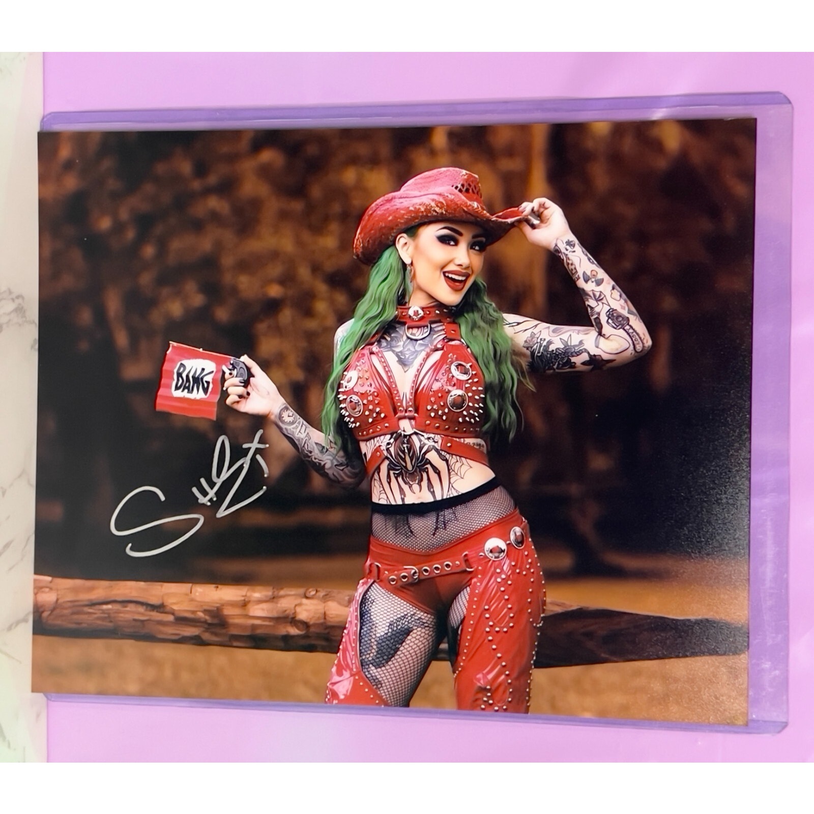 Shotzi Blackheart Sexy Cowgirl Signed Autograph 8x10 WWE NXT WCW AEW TNA NJPW