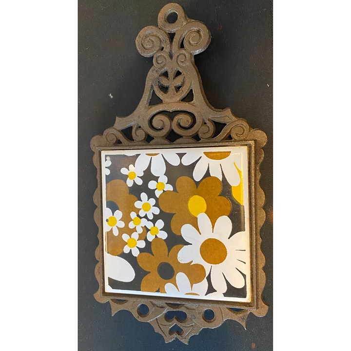 MCM Napcoware Iron Trivet 1950's Style Kitchen Decor 9 X 5 Hot Plate or Wall
