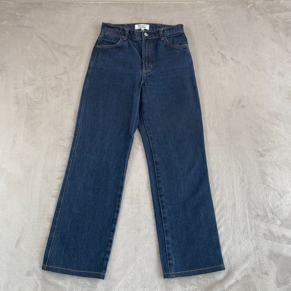 Reformation Cowboy High Rise Straight Jeans Women 25 in Rinse Denim Designer