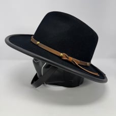 Scala Wool Felt Outback Hat Leather Band Fedora Western Style Large Made in USA