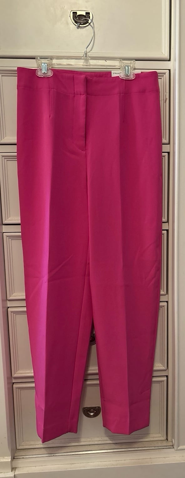 NWT 79.99- LOFT Outlet Pink Straight High Rise Dress Pants- Size 2