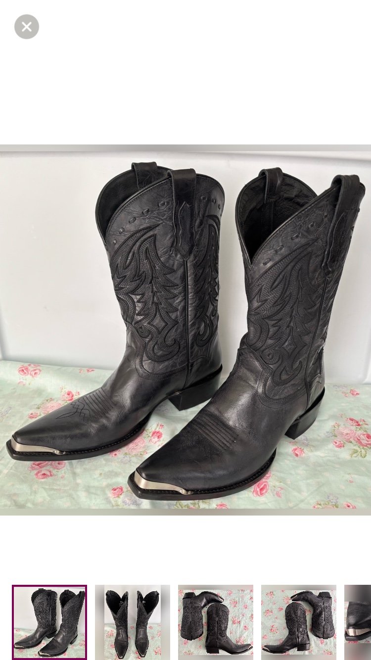 Moonshine Spirit leather western cowboy boots in black color Size 10.5D