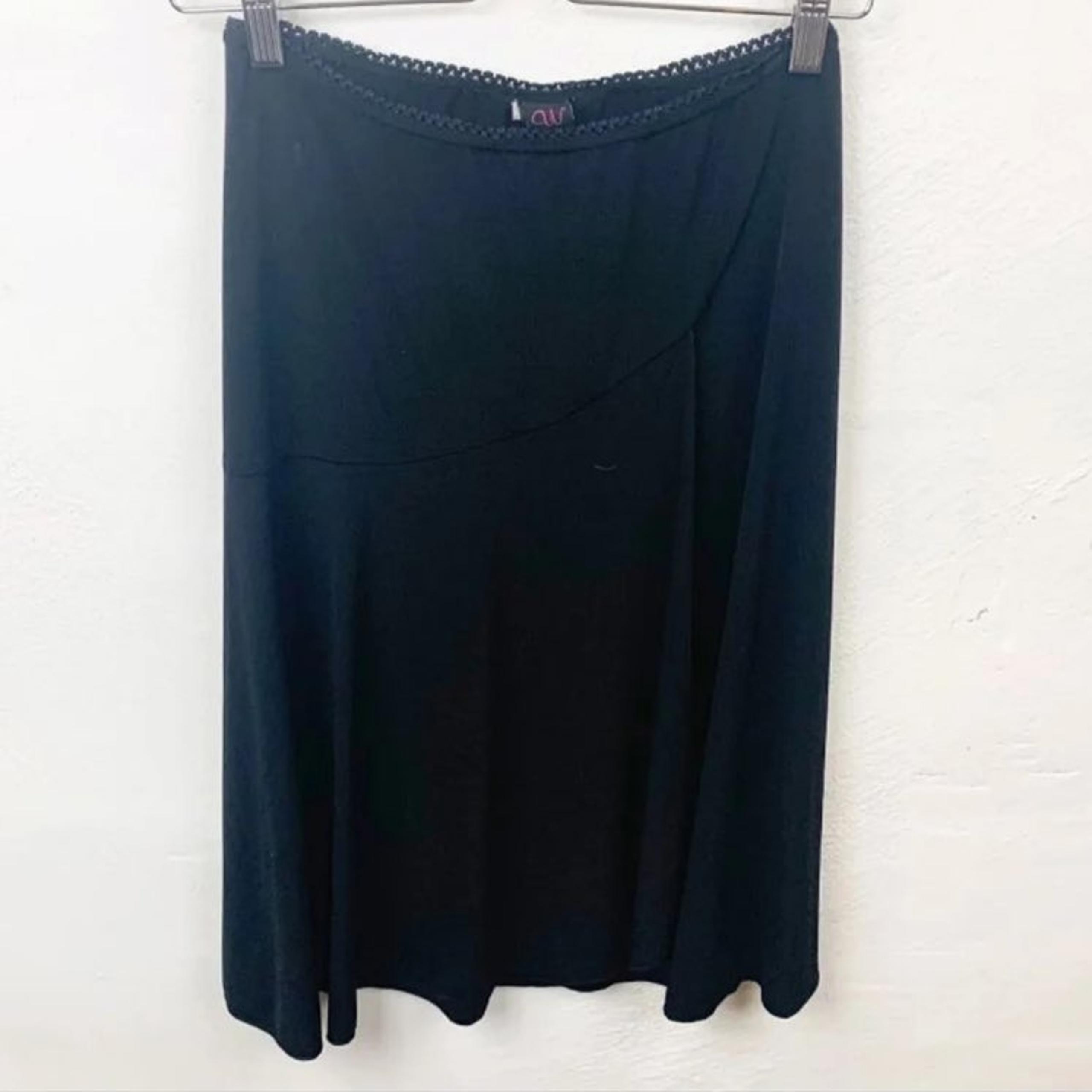 Wrapper Black Knee Length Slip Skirt