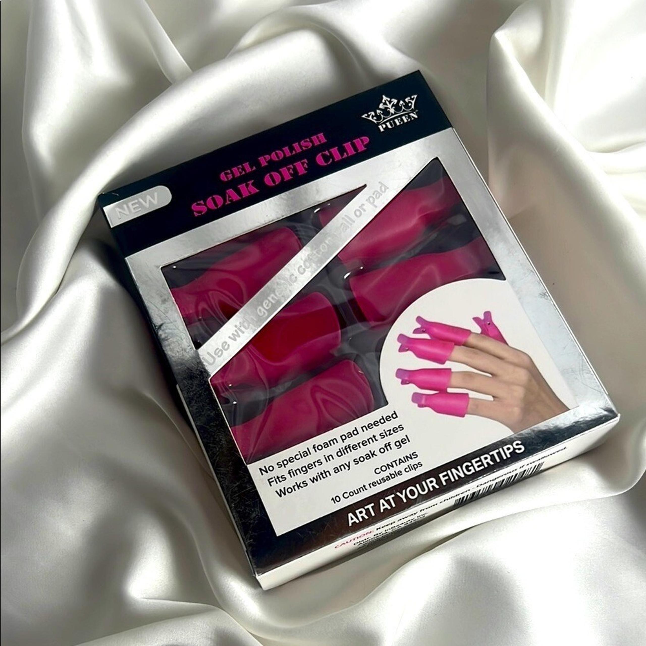 New Pink Gel Polish Soak Off Clips 10 Count Reusable Clips