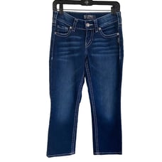 Silver Jeans Co. Women's Suki Mid Capri Dark Wash W27 X L 22.5
