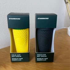 Two Brand New Starbucks Cold Cup Keychain Hawaii Collection: Yellow and Green