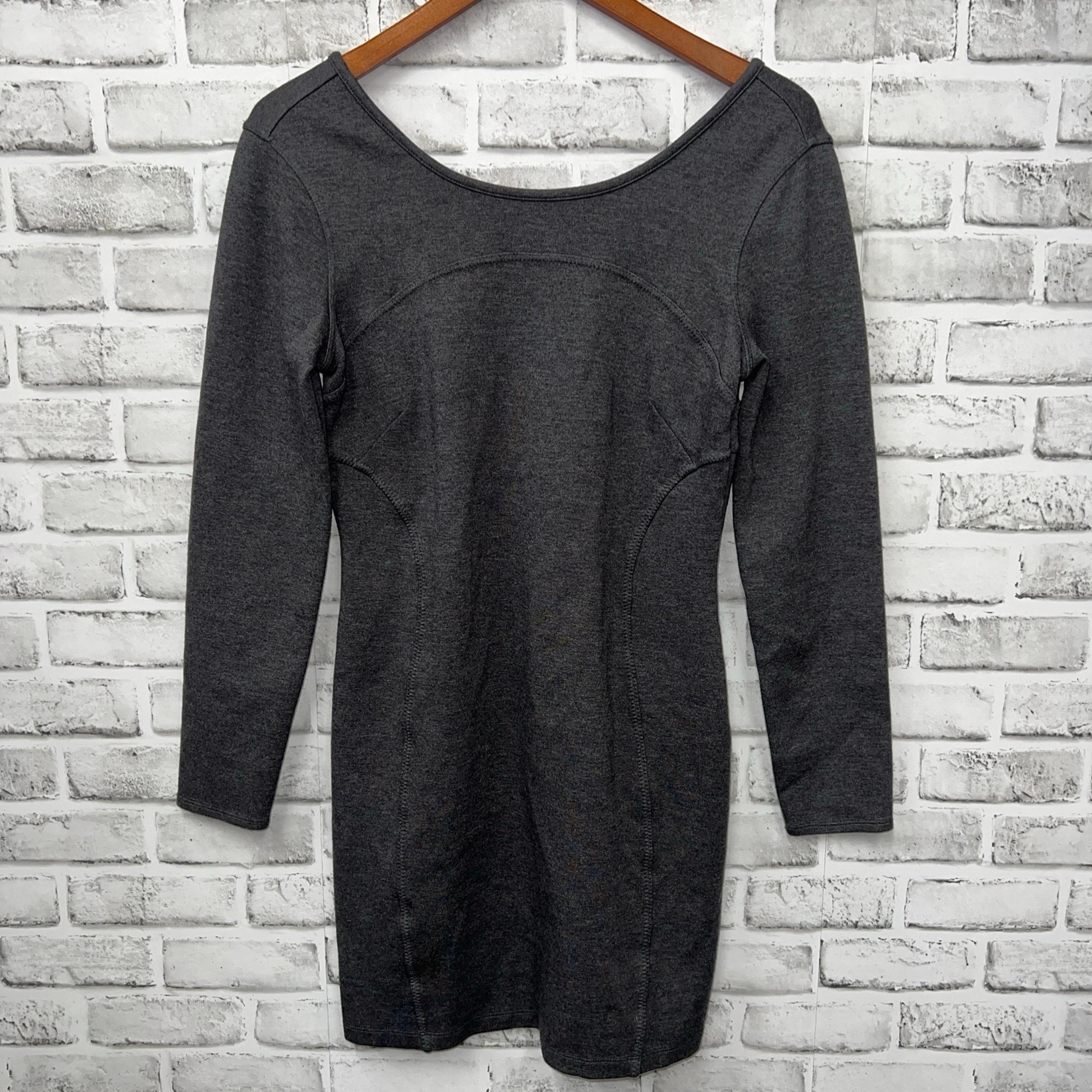 ATHLETA Gray Cotton Blend Stretchy Dress Womens Size S