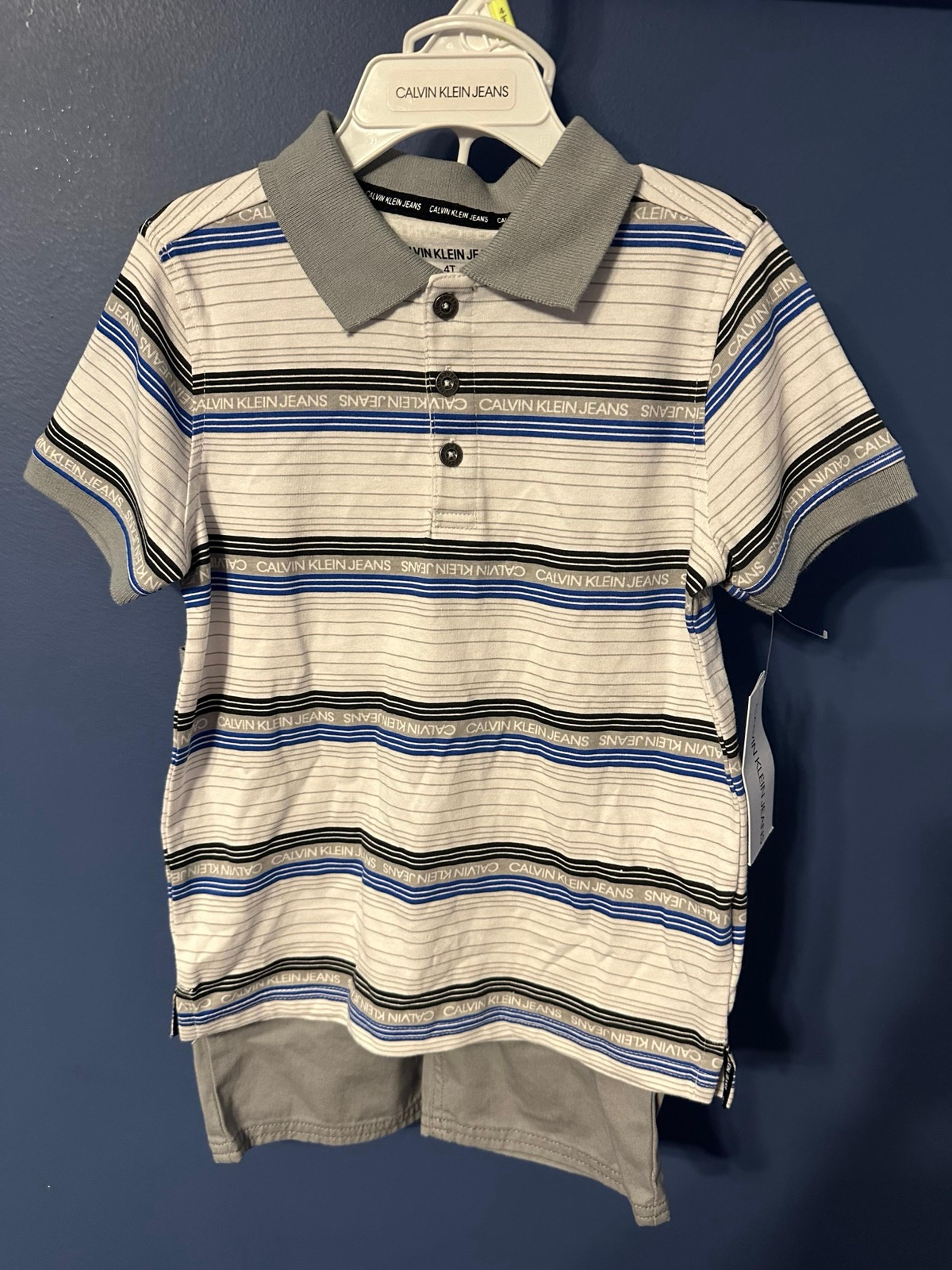 NWT $59 CK CALVIN KLEIN Shirt Shorts Set TODDLER BOYS Size 4T SUMMER CLOTHES