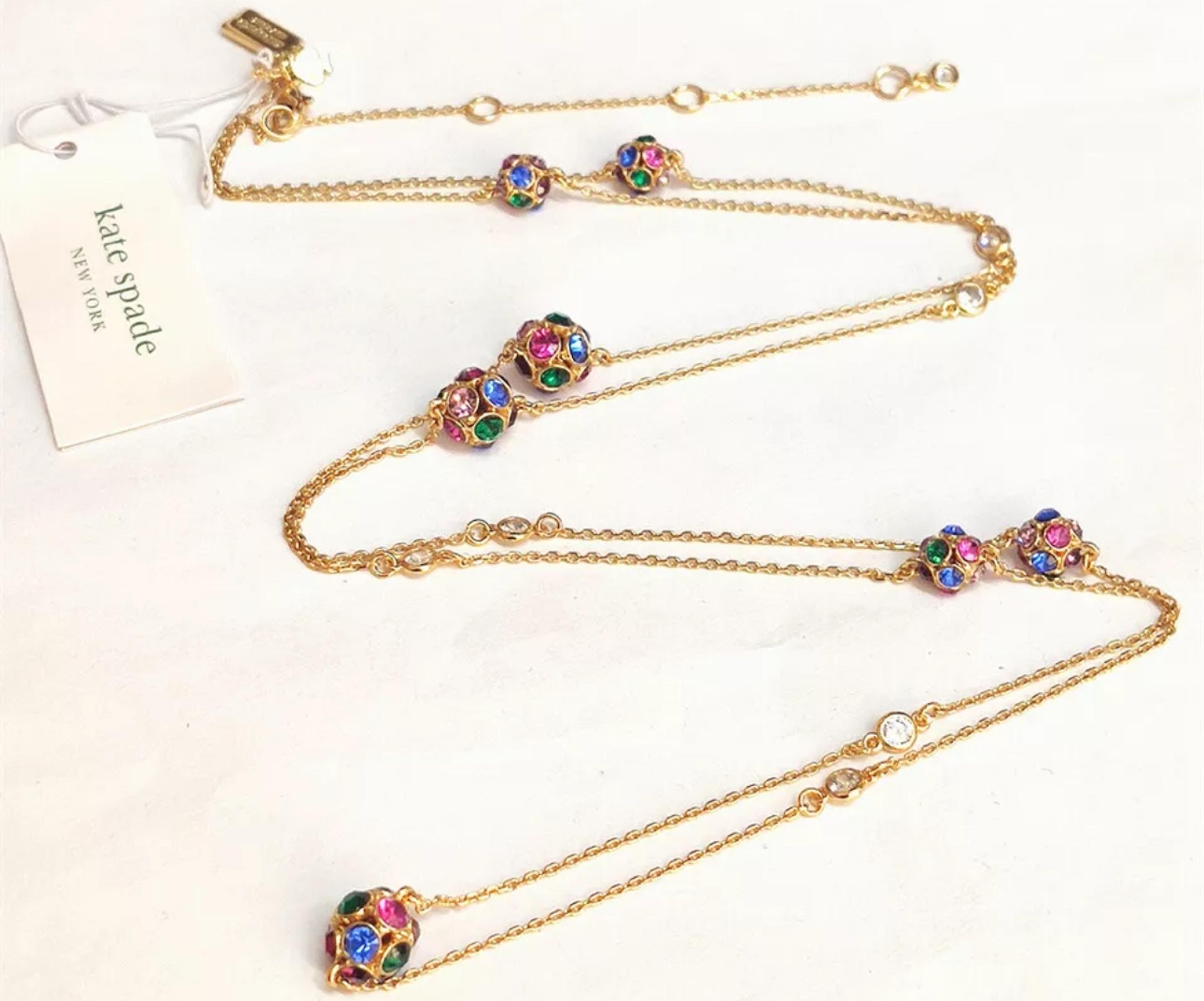 NEW!!! Kate Spade Time To Shine Mini Crystal Ball Pendant Necklace W/Gift Box**