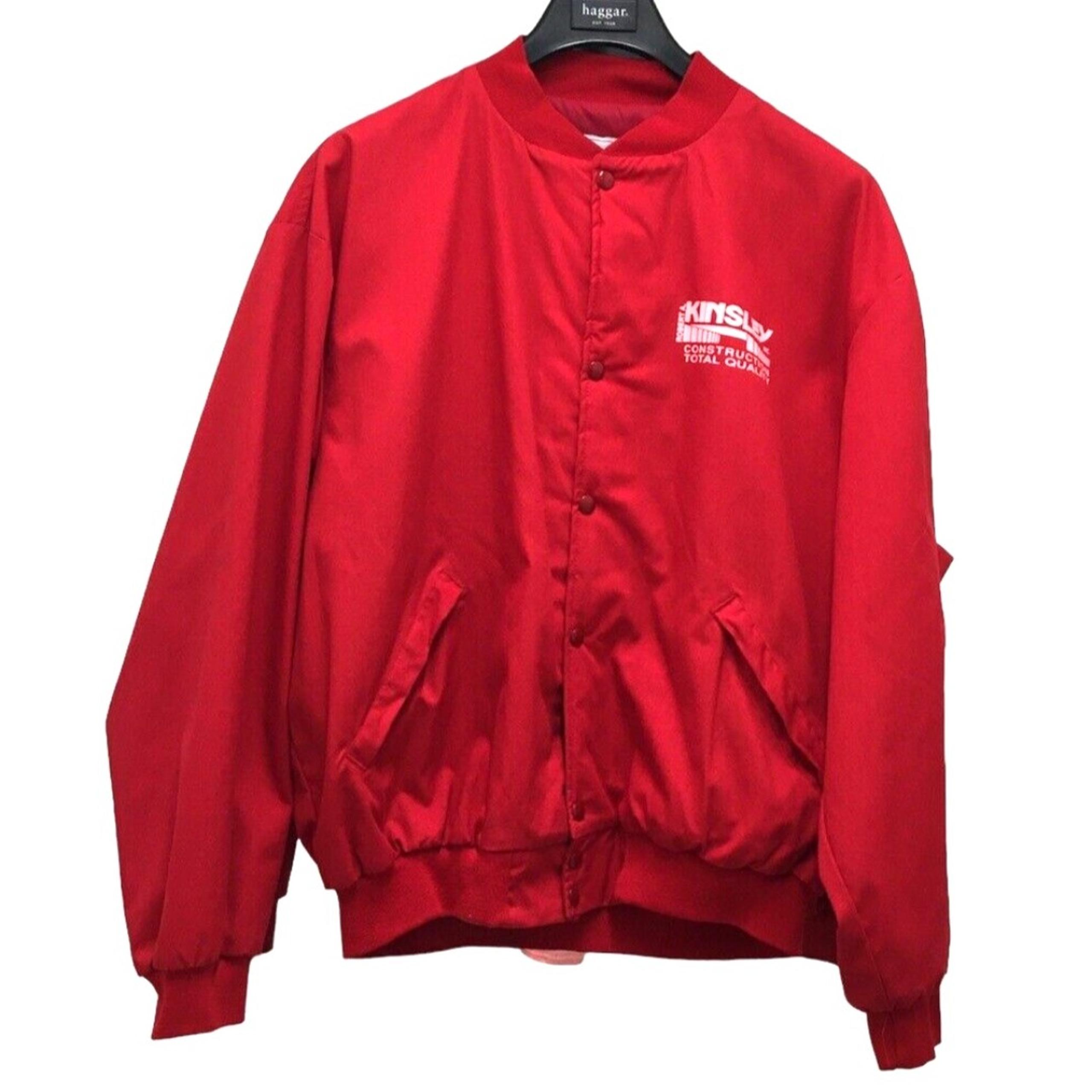 Dunbrooke Pla-Jac USA Men’s Red Bomber Jacket with Kinsley Logo Size 2XL VGUC