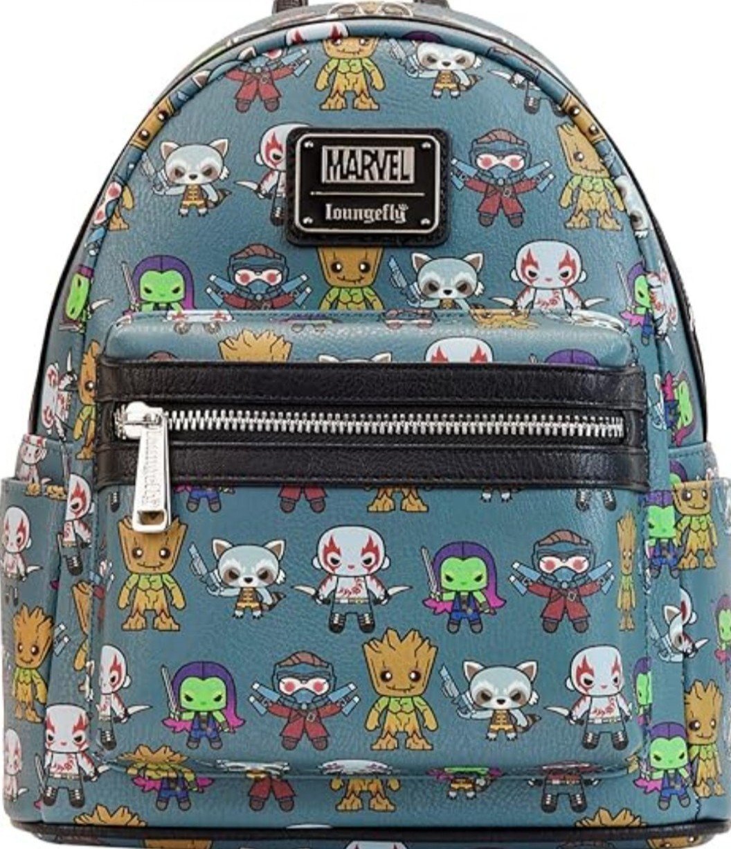 Loungefly Marvel Guardians of the Galaxy Kawaii All Over Print Mini Backpack NEW