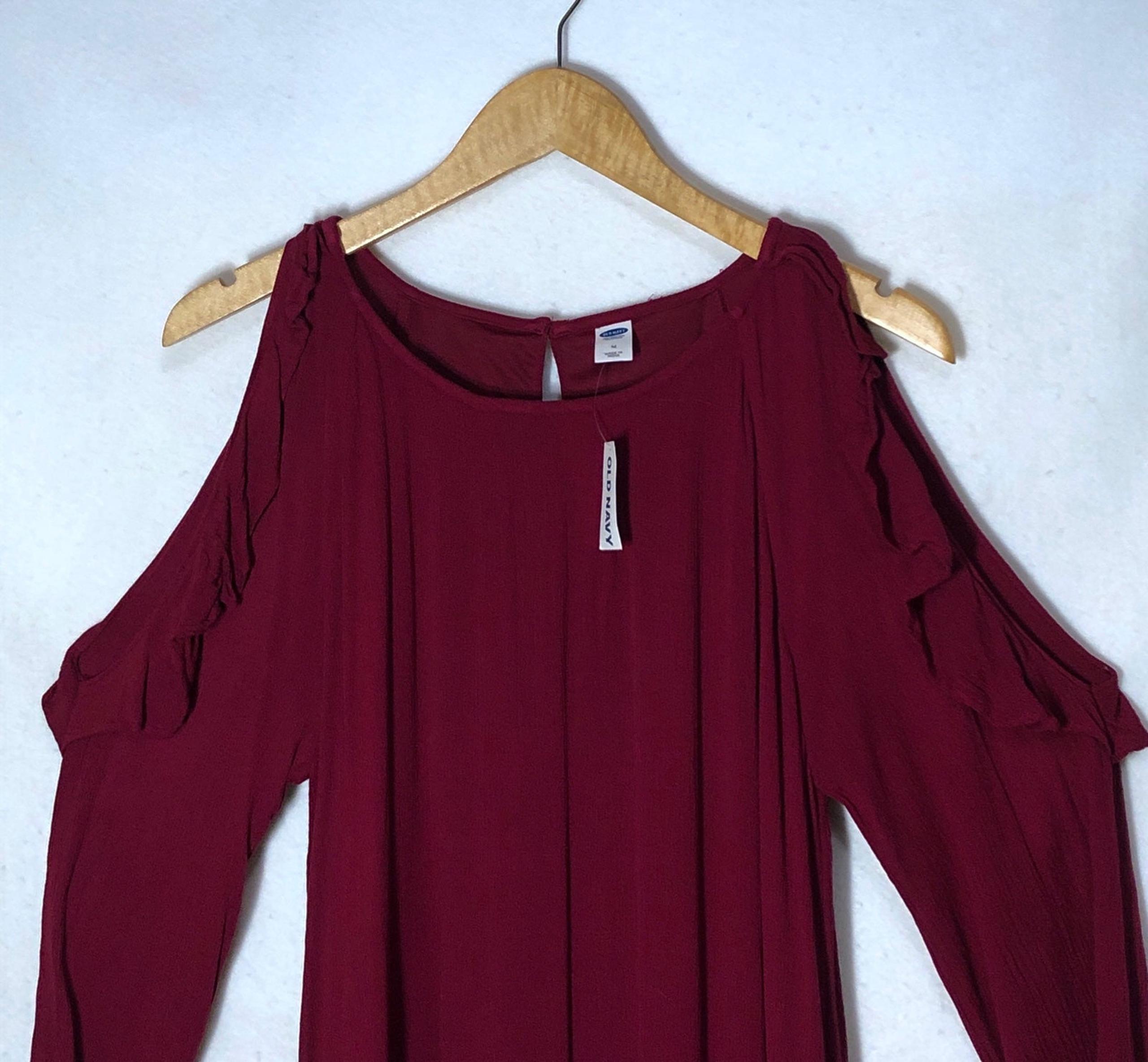 Old Navy Crinkle Dress Cold Shoulder Ruffle Size Med Orig $49!!