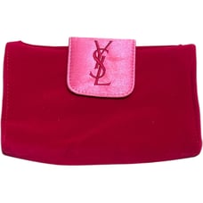 Yves Saint Laurent YSL Pink Velour Cosmetic Make Up Bag