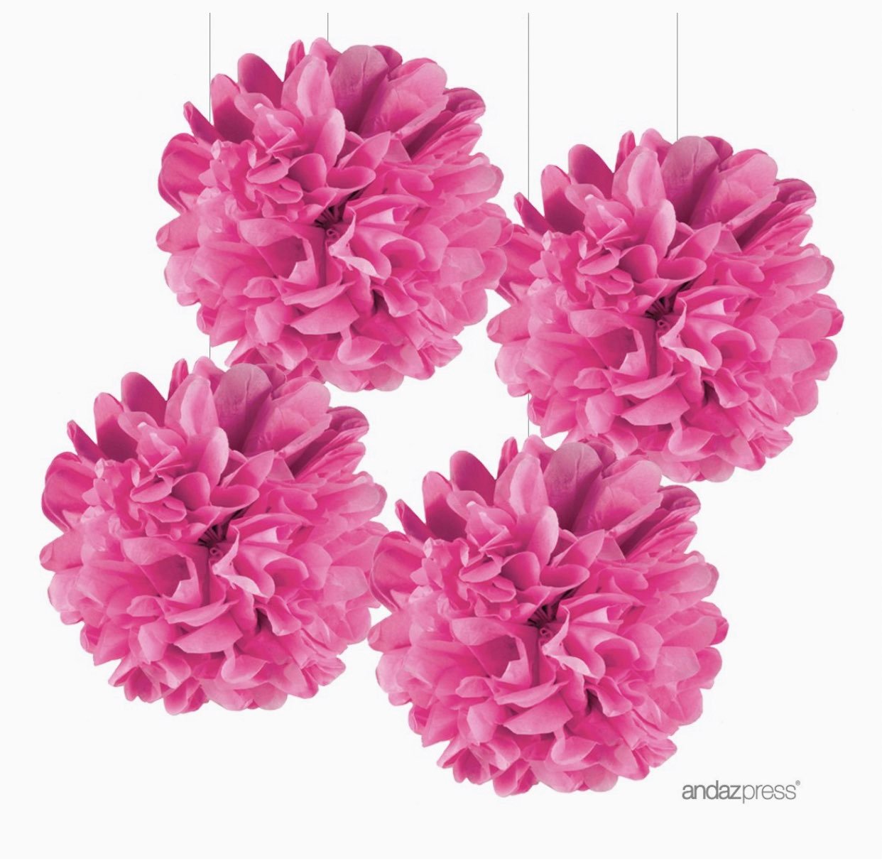 400 paper Fuchsia pom poms