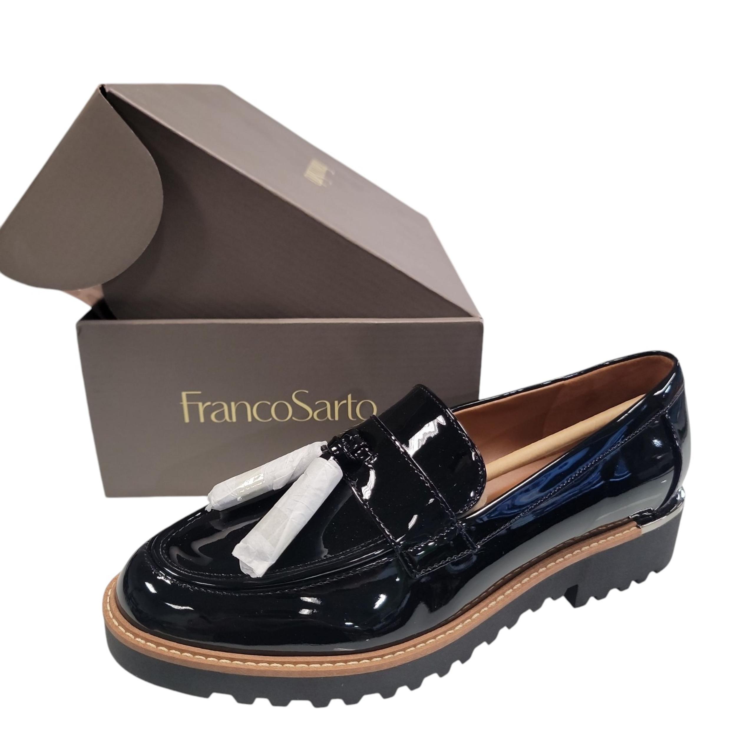 Franco Sarto Black Carolynn Tassel Loafer Shoes Women's Size 7.5 NEW