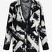 Express Women’s Printed Fuzzy Knit Button Front Tunic Cardigan Sweater - Size XS