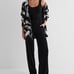 Express Women’s Printed Fuzzy Knit Button Front Tunic Cardigan Sweater - Size XS
