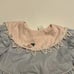 Vintage Baby Blue Colonial Floral Lace Bow Tie Ruffle Girls Dress 4T Long Sleeve