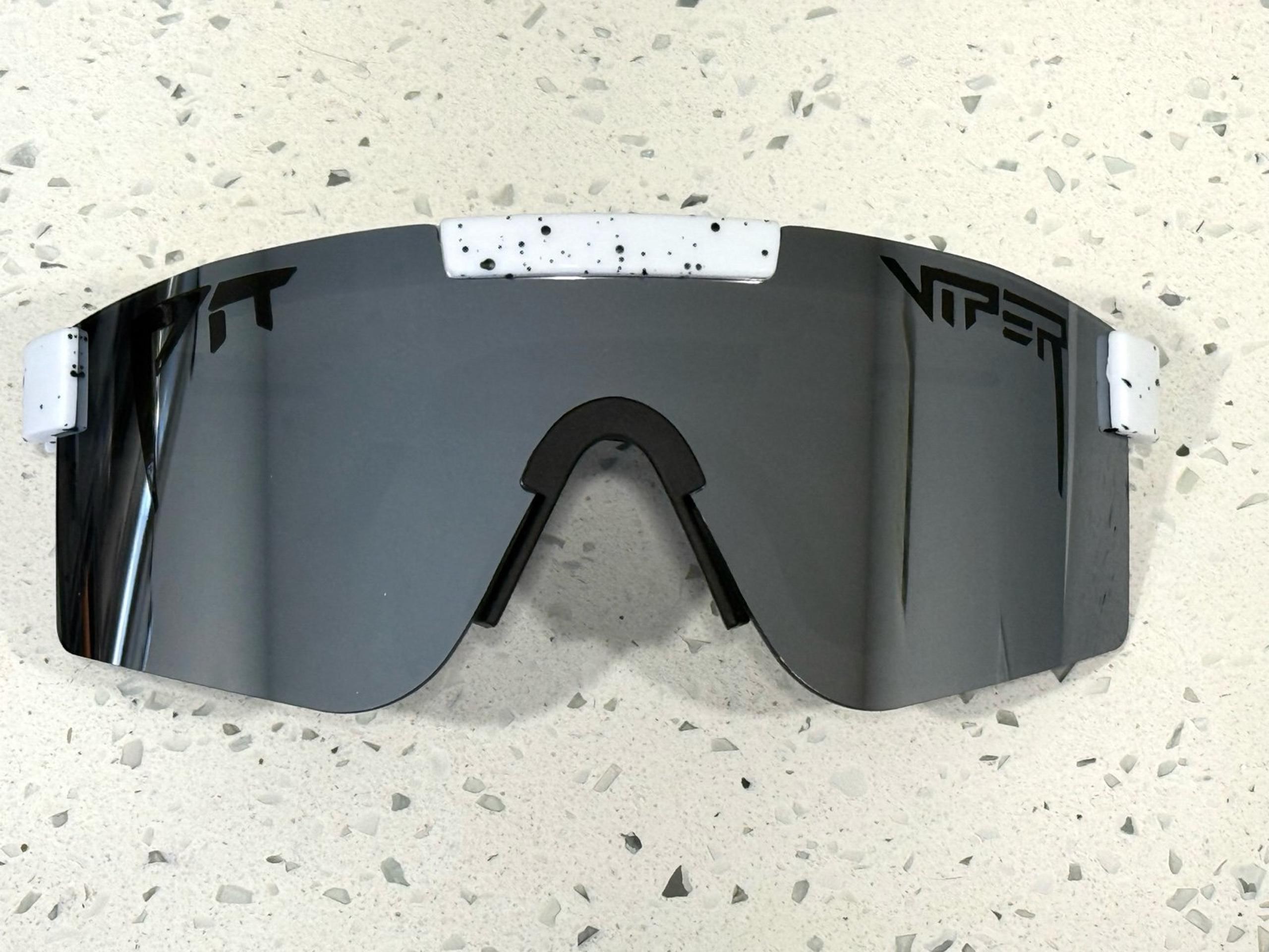 BRAND NEW REFLECTIVE WHITE FRAME PIT VIPER MENS BASEBALL SPORT SUNGLASSES