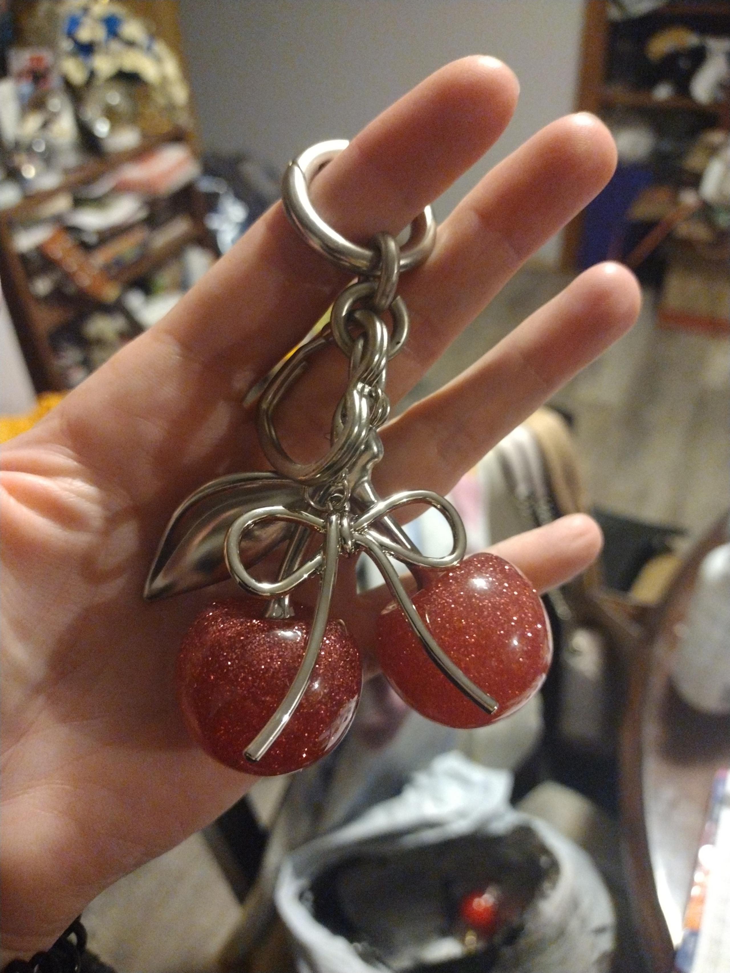 Pink Cherry bagcharm keychain