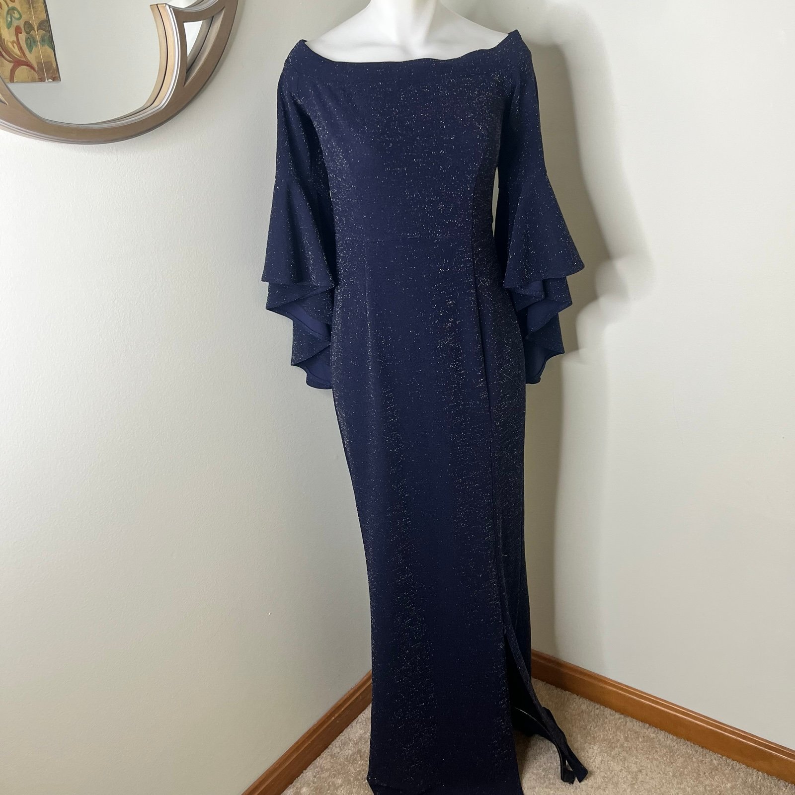 VFSHOW Womens Off Shoulder Bell Sleeve Formal Evening Dress Small NWT