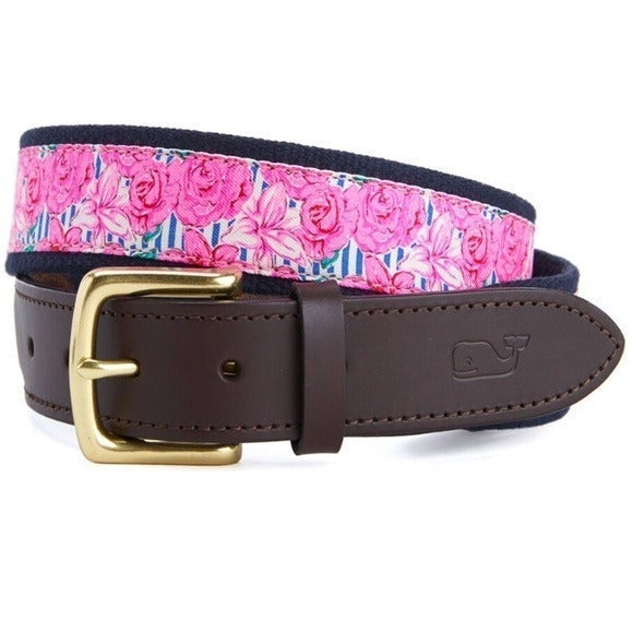 VV run roses flower canvas club belt
