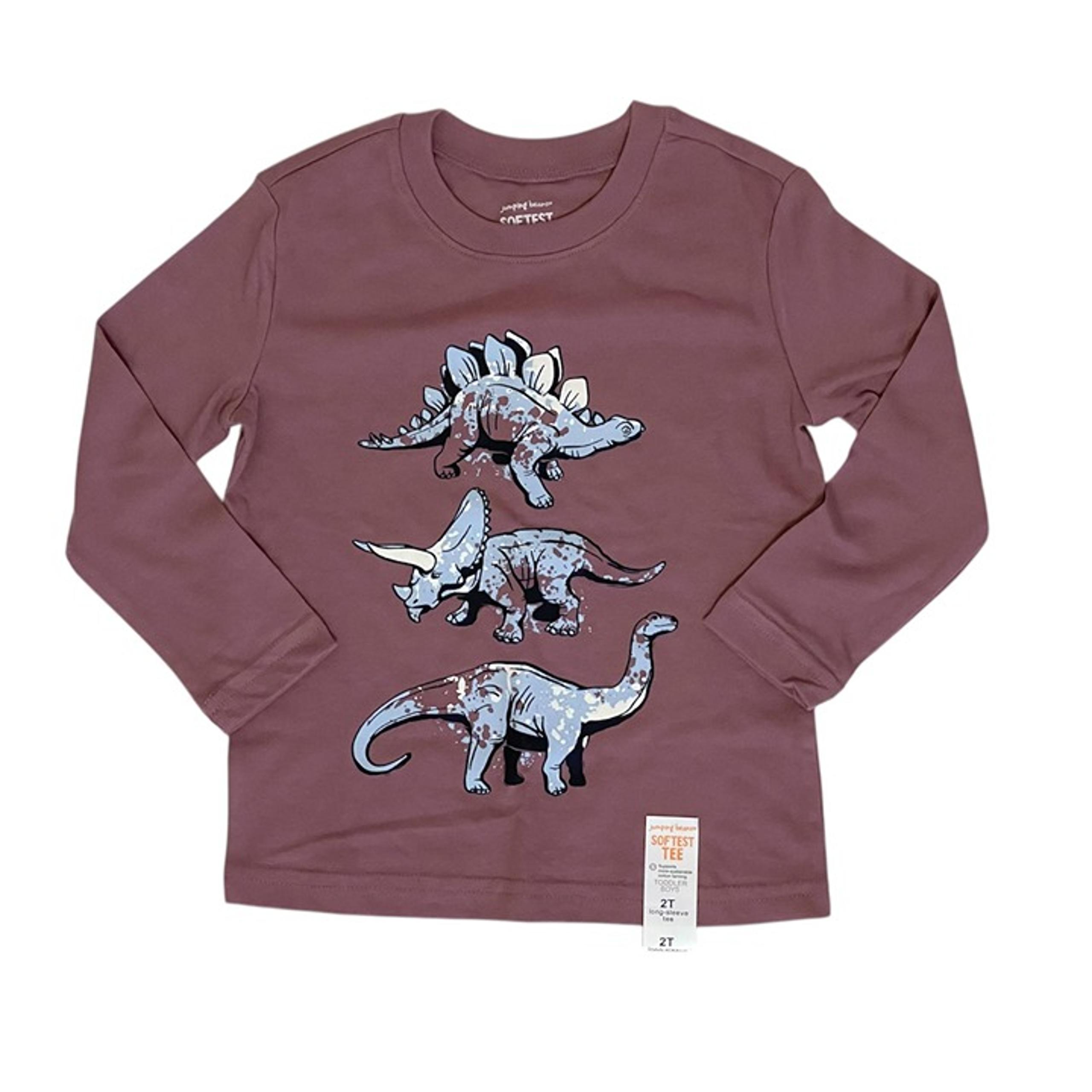 Jumping Beans Toddler Boys 2T Dinosaur Long Sleeve Shirt, Graphic Tee, NWT