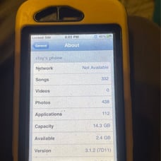 iPhone containing 332 rap music downloads.