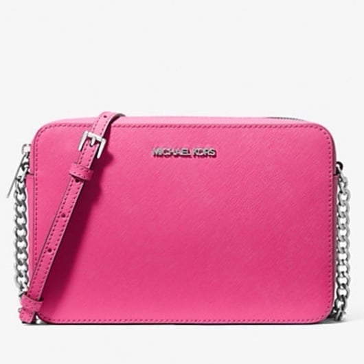 Michael Kors Jet Set Large Saffiano Leather EW Crossbody Bag Dragonfruit NWT