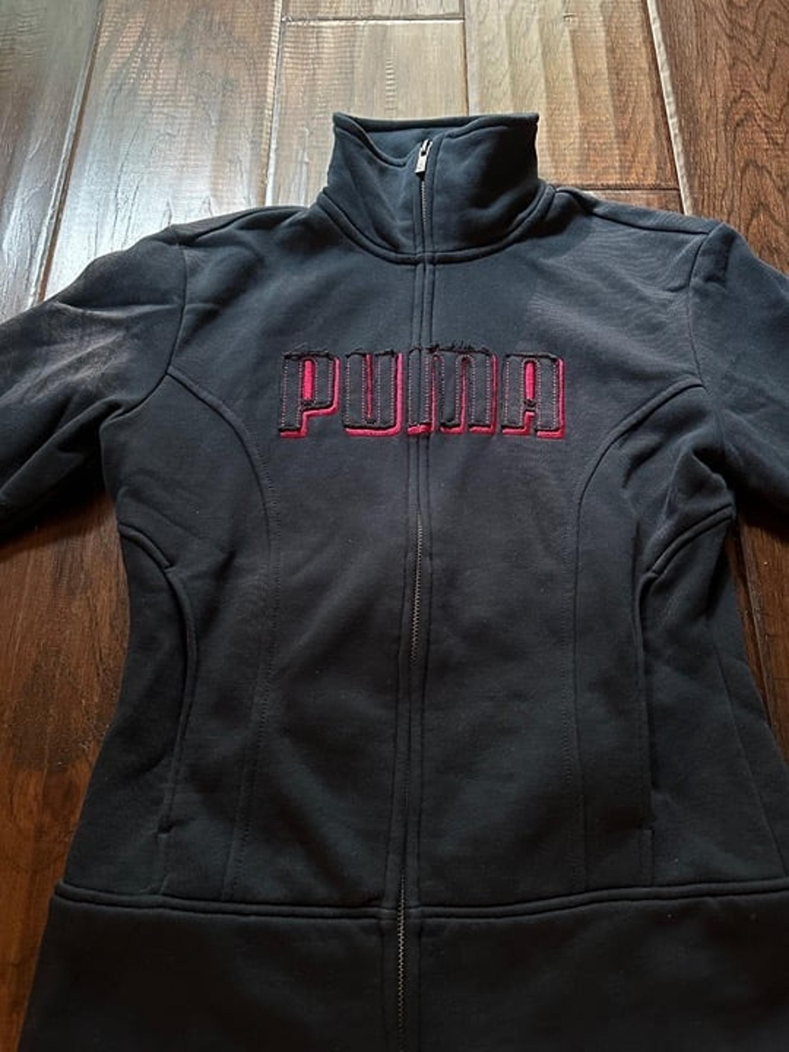 PUMA Zip-Up Sweatshirt Black/Pink S Like NEW!