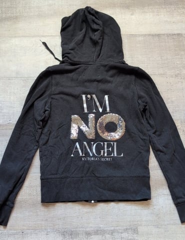 Victoria Secret Supermodel Essentials I'm No Angle Full Zip Hoodie Women's M EUC