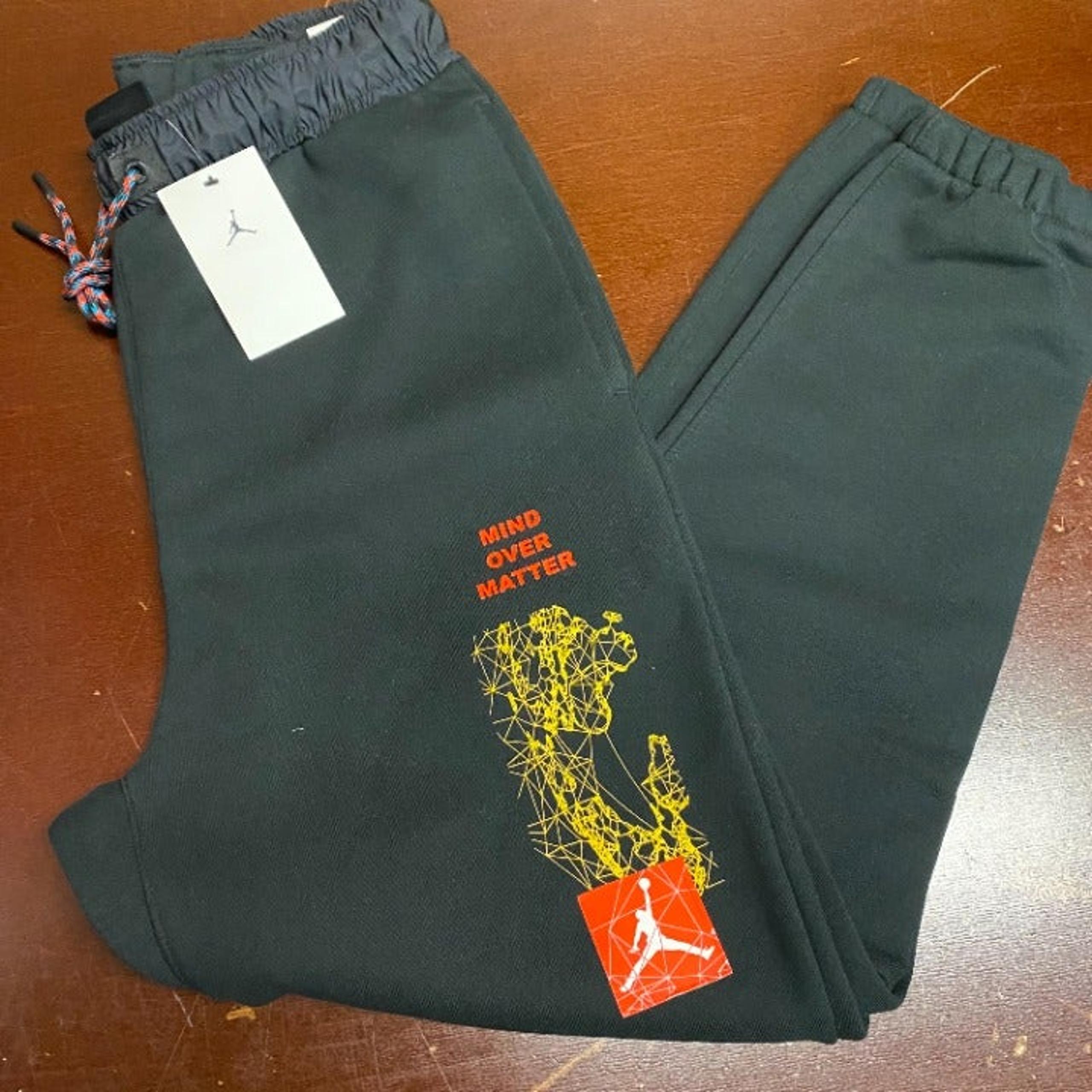 Jordan Mens Black Mind Over Matter Drawstring Activewear Sweatpants Size Small
