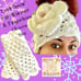 GORGEOUS HANDMADE CROCHETED MAGNOLIA EAR WARMER AND FINGERLESS GLOVES SET