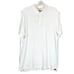 NWOT FAHERTY Polo Shirt Men L White Logo Patch Short Sleeve Collar Button