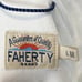 NWOT FAHERTY Polo Shirt Men L White Logo Patch Short Sleeve Collar Button