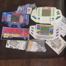3 Vintage Electronic Handheld Games-Jeopardy, Wheel of Fortune, Price is Right
