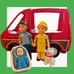 Little Tikes Vintage Dollhouse Family Mom Dad Baby Car Van Red Vehicle
