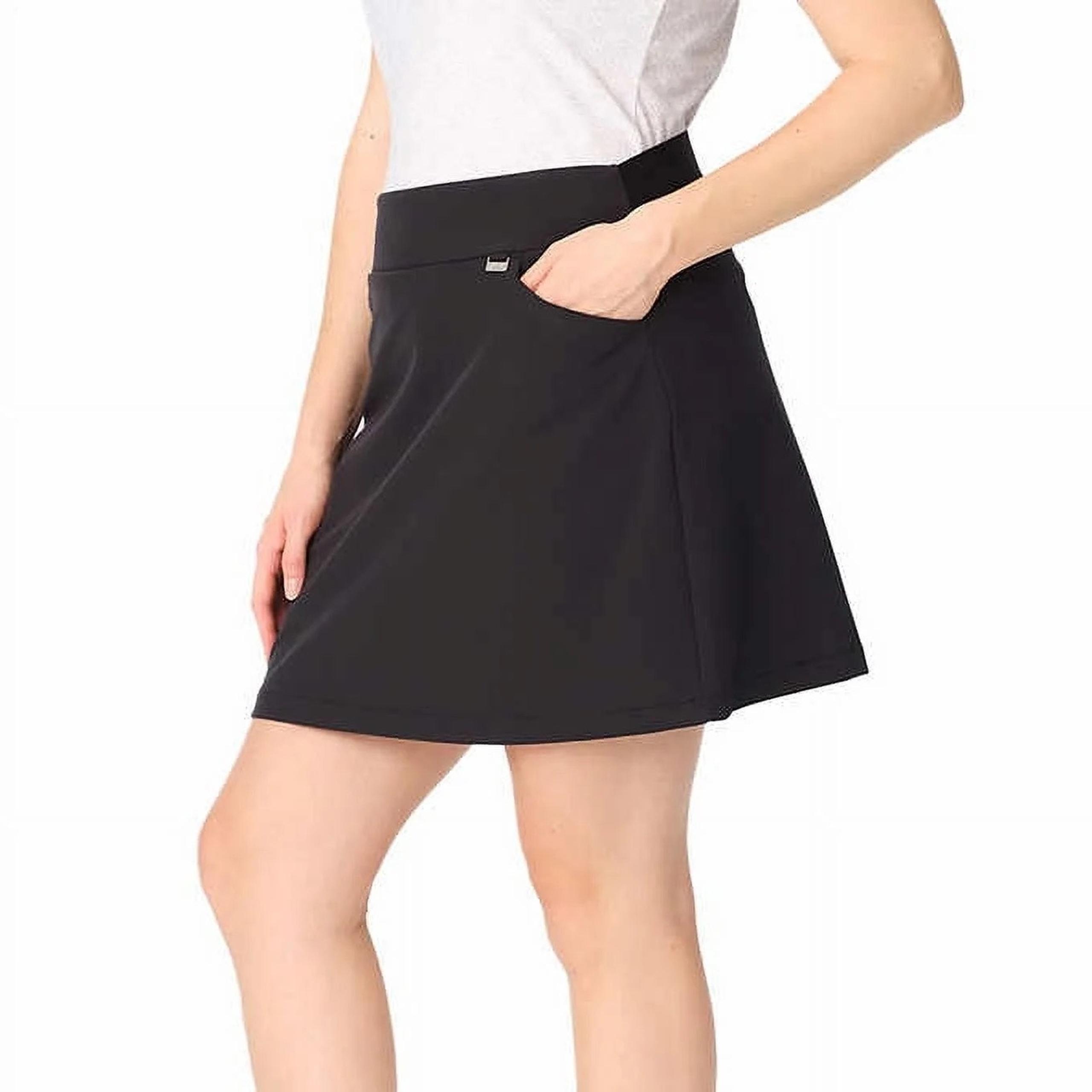 Greg Norman Womens Woven Pull On Golf Skort Black PlayDry Size Small New