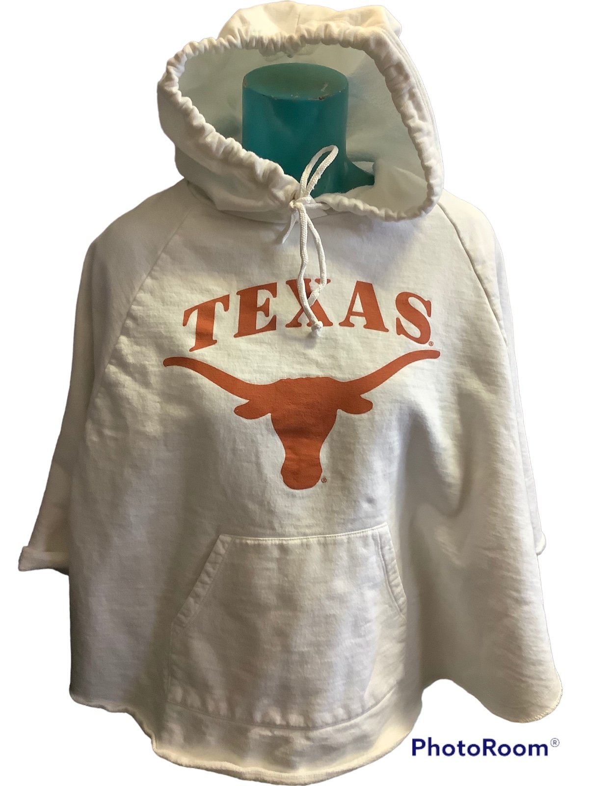 Vintage Texas Longhorns Hooded Poncho / Cape Hoodie