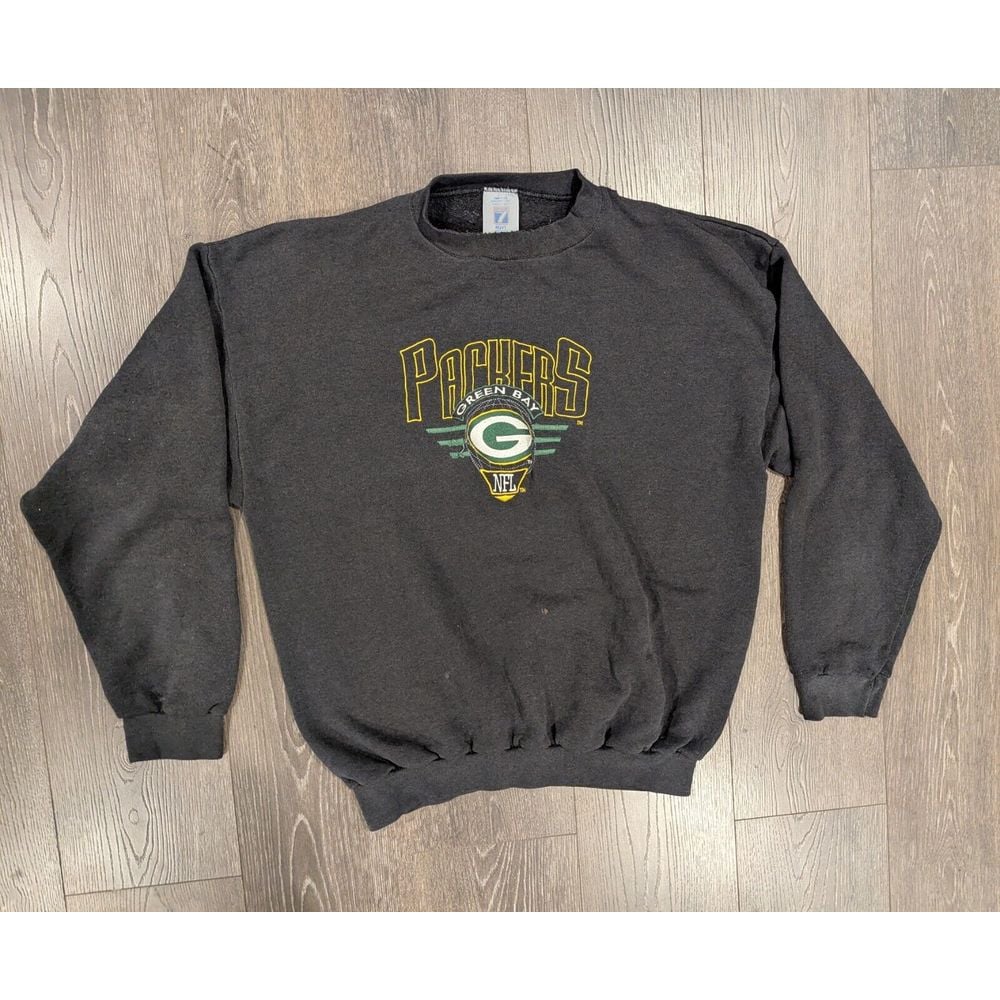 Vintage Green Bay Packers Crewneck Mens Large Logo 7 USA NFL *DISTRESSED* READ