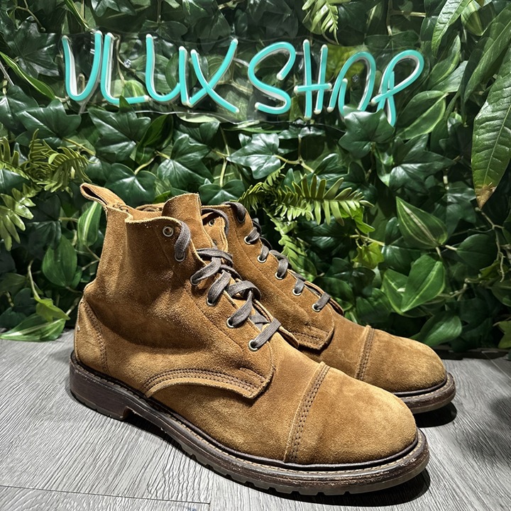 Allen Edmonds Caen Cap Toe Boots Mens Size 10 D Wide Kudu Brown Suede