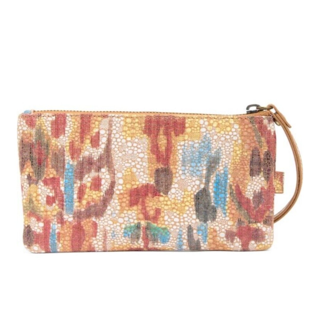 NWT Hobo King Leather Wristlet, Ikat Print